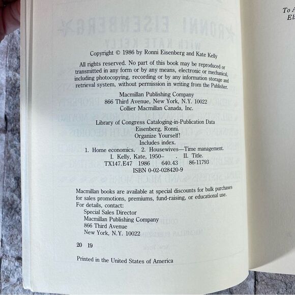 Organize Yourself! by Ronni Eisenberg Paperback 273 Pages Reference Book - Picture 6 of 6